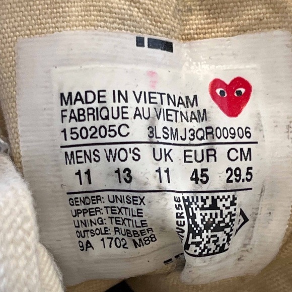 Converse Chuck 70 High Hi x Comme des Garcons CDG Play Milk - Picture 7 of 13